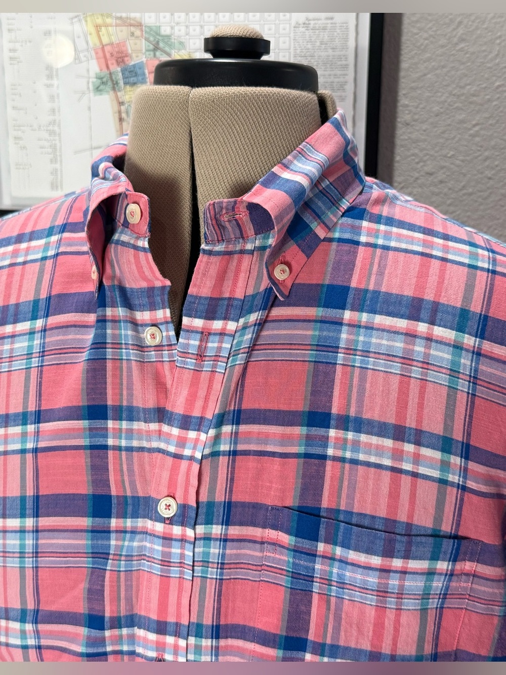 Brooks Brothers Pink & Blue Madras Plaid Button-Down Shirt